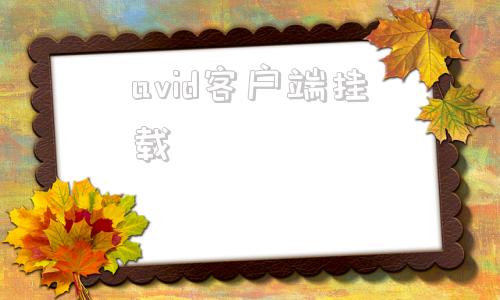 avid客户端挂载安装avid提示缺文件